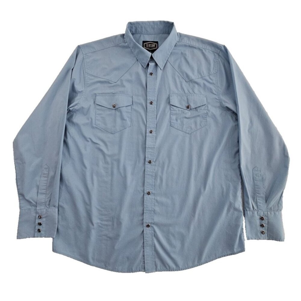 Gibson Trading Co Shirt Size Men's XL Blue Long Sleeve Button Up Cowboy‎ Rodeo